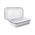 Ibili Vintage Blanca 27x20cm Roast Pan - White & Blue - Ibili