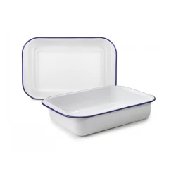 Ibili Vintage Blanca 27x20cm Roast Pan - White & Blue