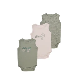 Junior Bodysuit Sleeveless cutie, (0-3 M), 3 Pcs