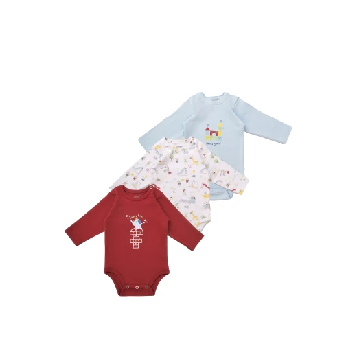 Junior Bodysuit Long Sleeve playground, (12-18 M), 3 Pcs - Junior Clothing - Image 2