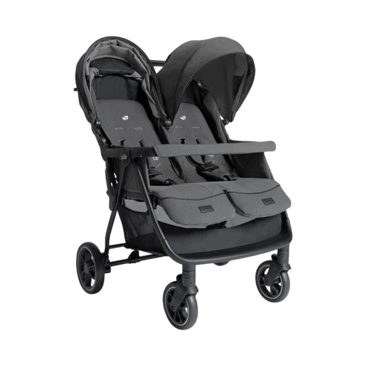 عربة أطفال جوي سيجنتشر استريلا المزدوجة باللون الأسود الأبنوسي: عربة أطفال خفيفة الوزن سهلة الطي، مناسبة للأطفال حديثي الولادة حتى 22 كجم. مثالية للتوائم والأشقاء. توفر قيادة سلسة ومريحة للأهل. - جوي - Image 2