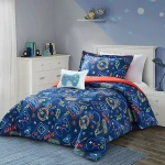 Nova Home Level Up Double-Face Printed Comforter Set - 7pcs - Queen - Multicolor - Nova Home