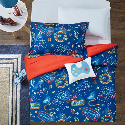 Nova Home Level Up Double-Face Printed Comforter Set - 7pcs - Queen - Multicolor - Nova Home - Image 3