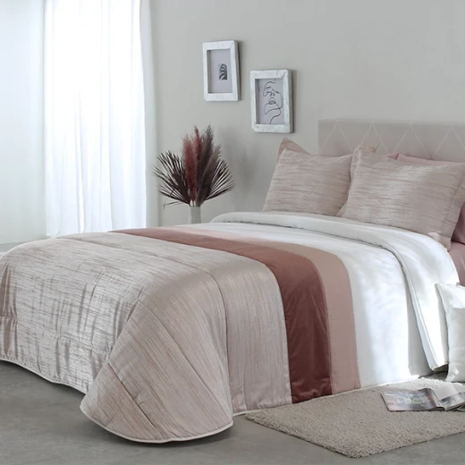 Nova Home Adkins Spanish Jaquard Comforter Set - 6pcs - King & Super King - Pink