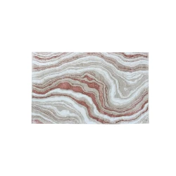 Nova Home Stone Wave Bath Rug - Cotton & Viscose - 60X100 cm - Powder