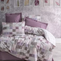 Nova Home Maro Duvet Cover Set - 100% Cotton - Single & Twin - 3 Pcs - Purple