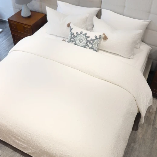 Nova Home Whispers Knitted Cotton Bedspread Set - Single & Twin - 2 Pcs - White - Nova Home - Image 7