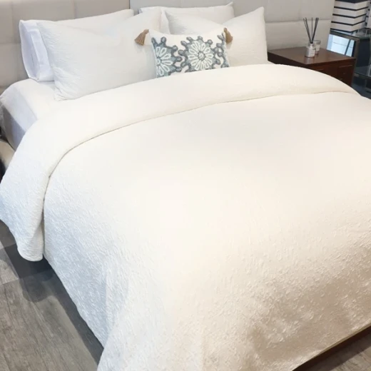 Nova Home Whispers Knitted Cotton Bedspread Set - Single & Twin - 2 Pcs - White - Nova Home - Image 6