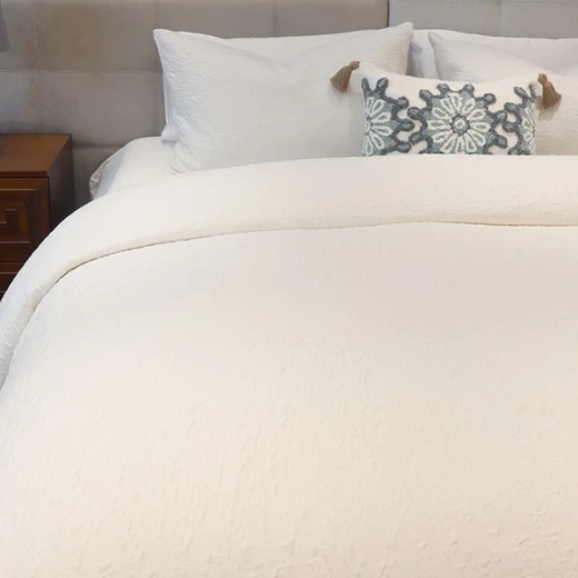 Nova Home Whispers Knitted Cotton Bedspread Set - Single & Twin - 2 Pcs - White - Nova Home - Image 5