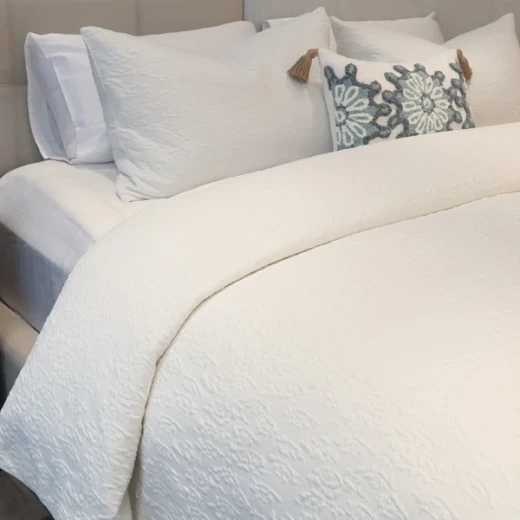 Nova Home Whispers Knitted Cotton Bedspread Set - Single & Twin - 2 Pcs - White - Nova Home - Image 4