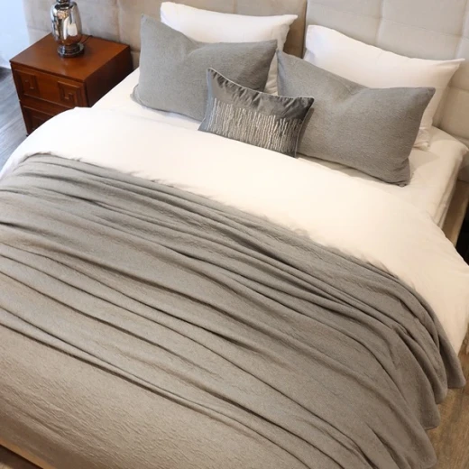 Nova Home Whispers Knitted Cotton Bedspread Set - Single & Twin - 2 Pcs - Light Grey - Nova Home - Image 10