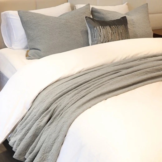 Nova Home Whispers Knitted Cotton Bedspread Set - Single & Twin - 2 Pcs - Light Grey - Nova Home - Image 9