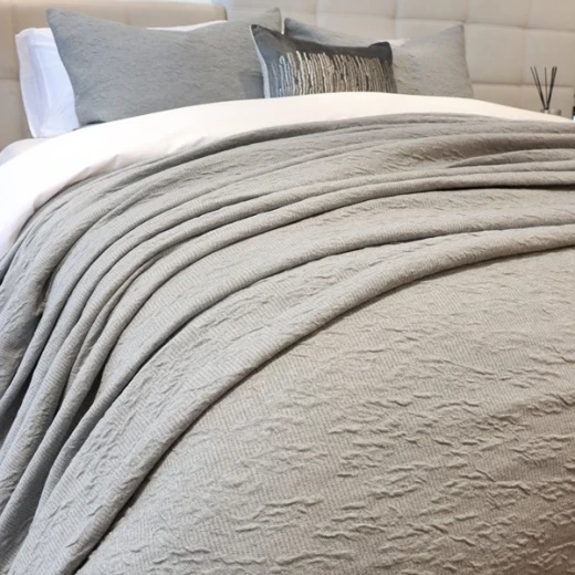 Nova Home Whispers Knitted Cotton Bedspread Set - Single & Twin - 2 Pcs - Light Grey - Nova Home - Image 6