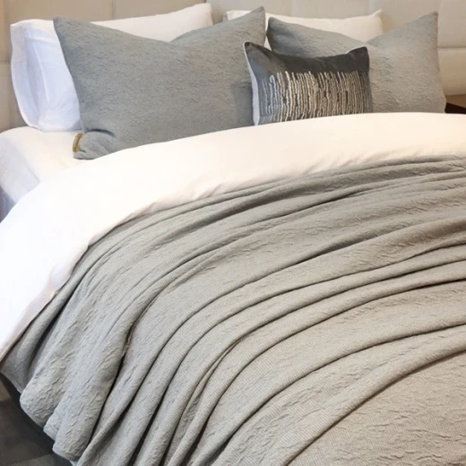 Nova Home Whispers Knitted Cotton Bedspread Set - Single & Twin - 2 Pcs - Light Grey - Nova Home - Image 5