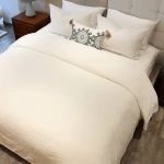Nova Home Whispers Knitted Cotton Bedspread Set - Single & Twin - 2 Pcs - Ivory - Nova Home