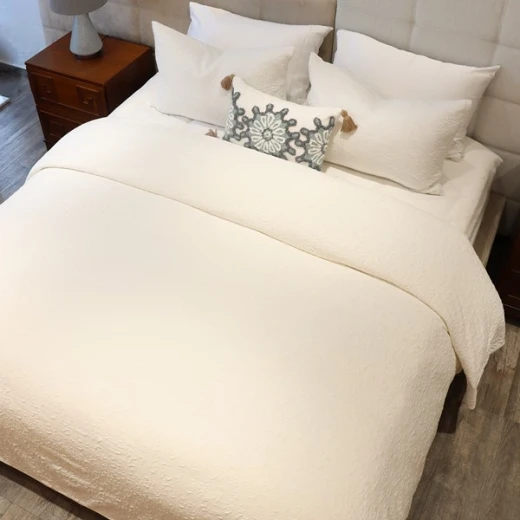 Nova Home Whispers Knitted Cotton Bedspread Set - Single & Twin - 2 Pcs - Ivory - Nova Home - Image 7