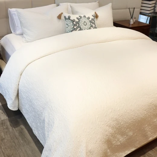 Nova Home Whispers Knitted Cotton Bedspread Set - Single & Twin - 2 Pcs - Ivory - Nova Home - Image 6