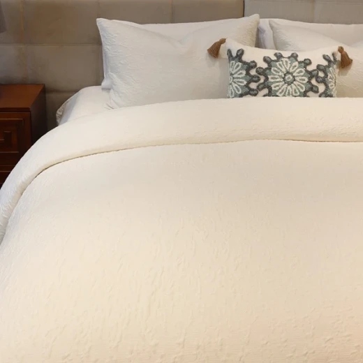 Nova Home Whispers Knitted Cotton Bedspread Set - Single & Twin - 2 Pcs - Ivory - Nova Home - Image 5