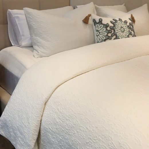 Nova Home Whispers Knitted Cotton Bedspread Set - Single & Twin - 2 Pcs - Ivory - Nova Home - Image 4