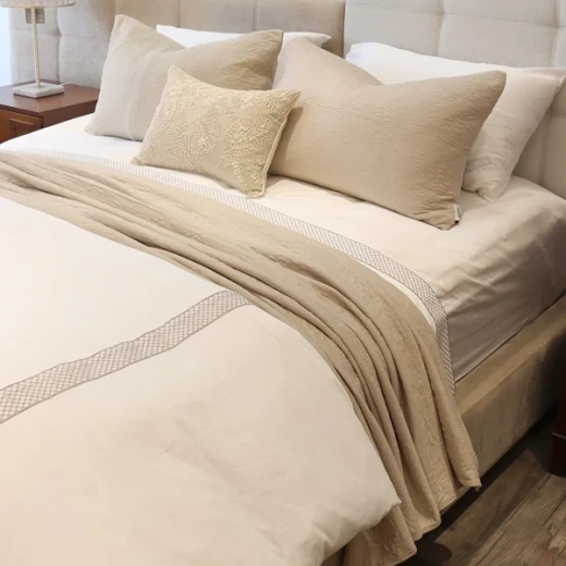 Nova Home Whispers Knitted Cotton Bedspread Set - Single & Twin - 2 Pcs - Sand - Nova Home - Image 8