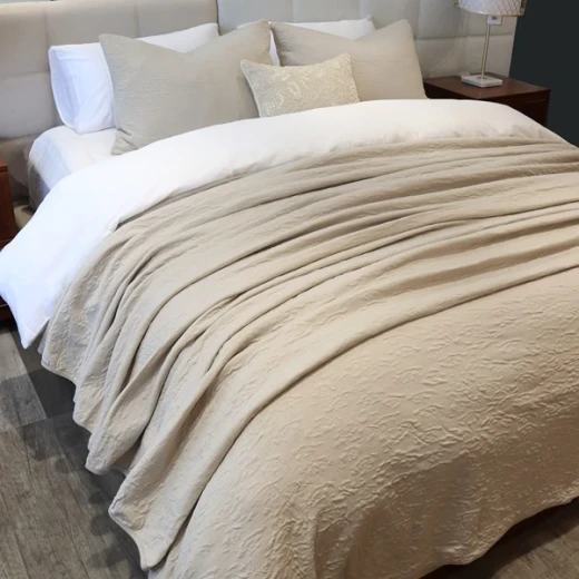 Nova Home Whispers Knitted Cotton Bedspread Set - Single & Twin - 2 Pcs - Sand - Nova Home - Image 7