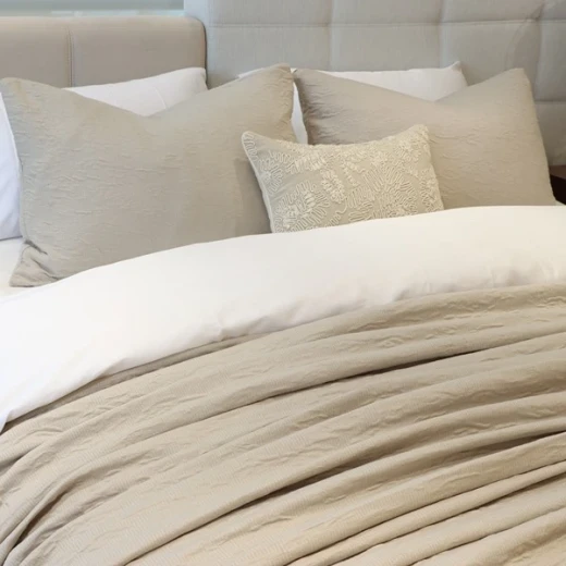 Nova Home Whispers Knitted Cotton Bedspread Set - Single & Twin - 2 Pcs - Sand - Nova Home - Image 6
