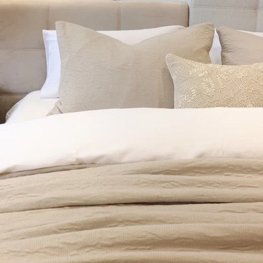Nova Home Whispers Knitted Cotton Bedspread Set - Single & Twin - 2 Pcs - Sand - Nova Home - Image 5