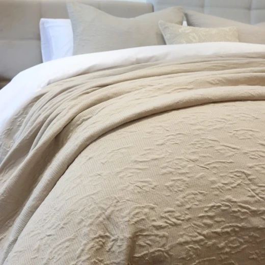 Nova Home Whispers Knitted Cotton Bedspread Set - Single & Twin - 2 Pcs - Sand - Nova Home - Image 2