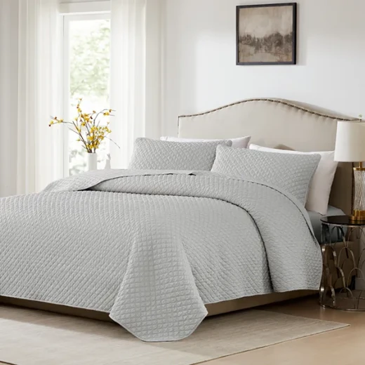 Nova Home Vivid Jaquard Bed Spread Set - 2Pcs - Single & Twin - Grey