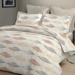 نوفا هوم Tapestry طقم وجه لحاف شتوي قطن فلانيل دافئ - مجوز & مجوز كبير - 4 قطع - متعدد الألوان