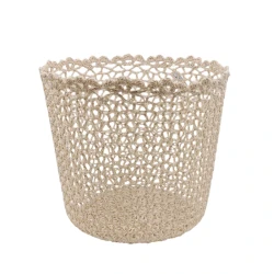 Nova Home "Cove" Cotton Crochet Basket - Ivory