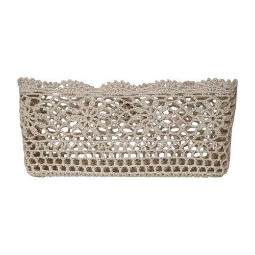 Nova Home "Threadlet" Cotton Crochet Basket - Ivory