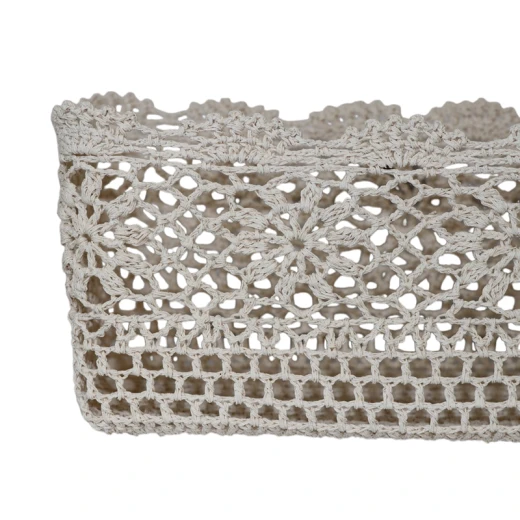 Nova Home "Threadlet" Cotton Crochet Basket - Ivory - Nova Home - Image 3