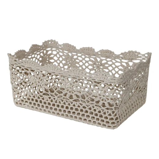 Nova Home "Threadlet" Cotton Crochet Basket - Ivory - Nova Home - Image 2
