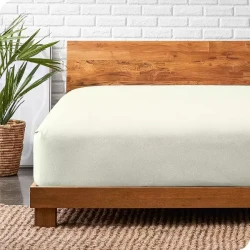 نوفا هوم Cotton Warm طقم شرشف مطاط شتوي قطن فلانيل دافئ - مجوز & مجوز كبير - 3 قطع - أوف وايت