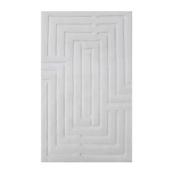 Nova Home Sevara Cotton Bath Rug - 60x100 Cm - Ecru