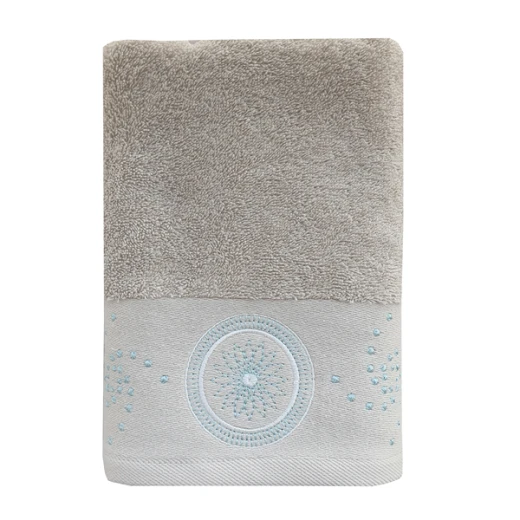 Nova Home Handan Embroidered Towel - 100% Cotton - 50x90 Cm - Beige - Nova Home - Image 4