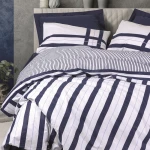 Nova Home Nifty Printed Duvet Cover Set - 100% Cotton - King & Super King - 4 Pcs - Navy Blue - Nova Home