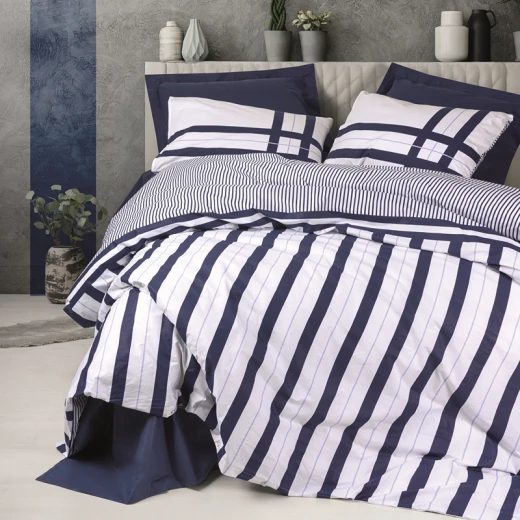 Nova Home Nifty Printed Duvet Cover Set - 100% Cotton - King & Super King - 4 Pcs - Navy Blue - Nova Home - Image 3