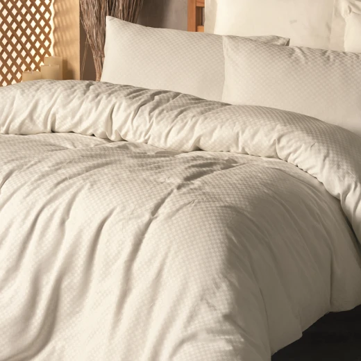 Nova Home Plaid Duvet Cover Set - 100% Cotton - Single &Twin - 3 Pcs - Cream - Nova Home - Image 2