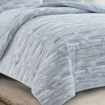Nova Home Fog Printed Fur Comforter Set - King/Super King - 6Pcs - Grey - Nova Home