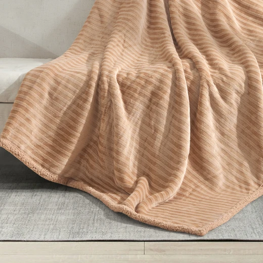 Nova Home Syros Winter Soft Jaquard Blanket -King/Super King - Beige - Nova Home - Image 3