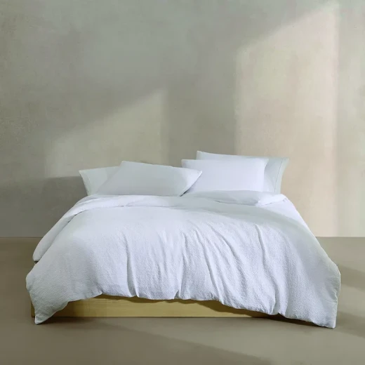 Nova Home Calven Seersucker Summer Duvet Cover Set - Queen - 3 Pcs - White Nova Home Calven Seersucker Summer Duvet Cover Set - Queen - 3 Pcs - White