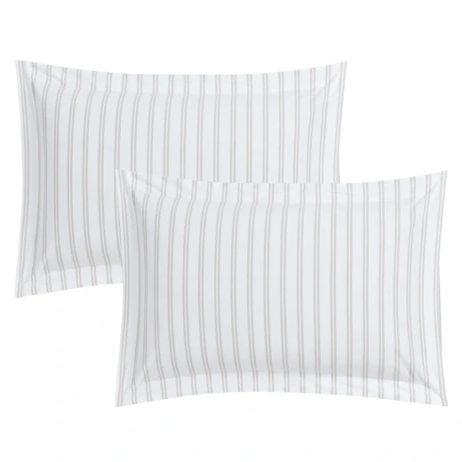 Nova Home Verto Cotton Duvet Cover Set - Queen - 3 Pcs - White/Linen - Nova Home - Image 7