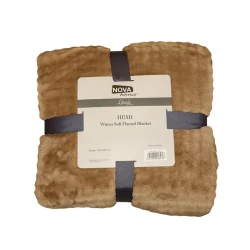 Nova Home Hush Winter Soft Bubble Flannel  Blanket - Double  - Beige