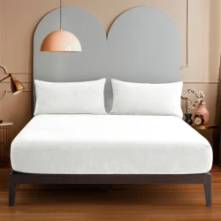 Nova Home WarmFit Winter Microfleece Fitted Sheet Set - King & Super King - 3 Pcs - White (Available in Sizes)