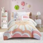 Nova Home Dawn Reversible Kid's Comforter Set - 5 Pcs - Single & Twin - Pink - Nova Home