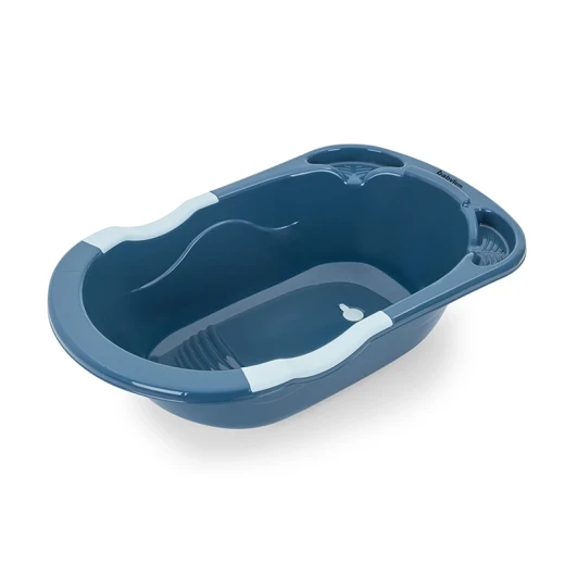 BabyJem 80cm Baby Bathtub (Indigo Blue) – Ergonomic Design with Built-in Soap and Shampoo Storage - BabyJem - Image 6