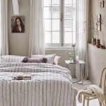 Bedding House Lines Duvet Cover Set - 100% Cotton - King & Super King - 3 Pcs - Offwhite - Bedding House