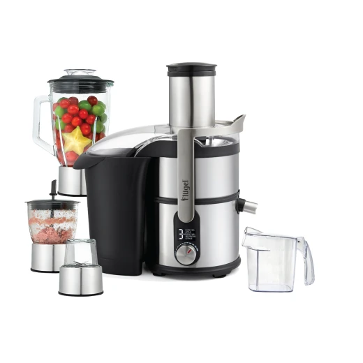عصّارة متعددة الاستخدامات فلوجل 4 في 1، موديل 6177، قوة 800 واط، من الستانلس ستيل، تشمل خلاط ومطحنة ومفرمة، لاستخلاص العصير بسهولة وبأداء قوي عصّارة متعددة الاستخدامات فلوجل 4 في 1، موديل 6177، قوة 800 واط، من الستانلس ستيل، تشمل خلاط ومطحنة ومفرمة، لاستخلاص العصير بسهولة وبأداء قوي